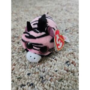 TY Teeny Tys Zippy Pink Zebra Stuffed Animal Plush Toy